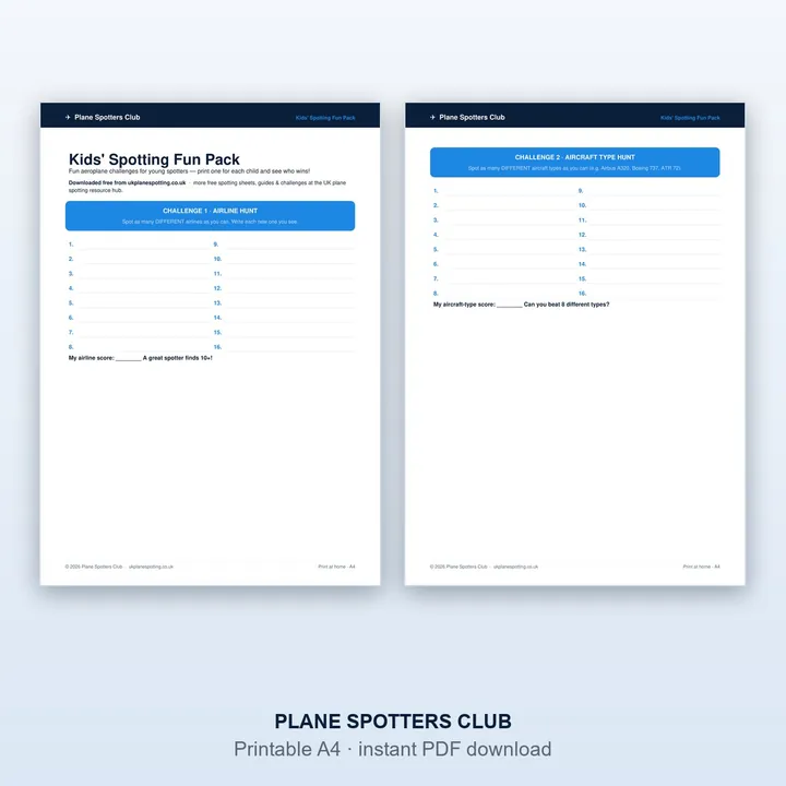 Sample page from the Kids' Spotting Fun Pack