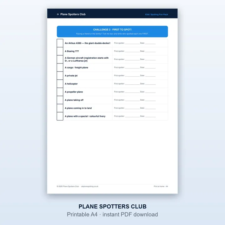 Sample page from the Kids' Spotting Fun Pack