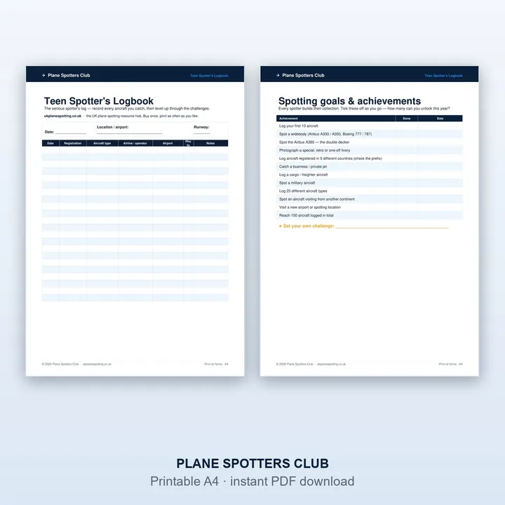 Sample page from the Teen Spotter's Logbook